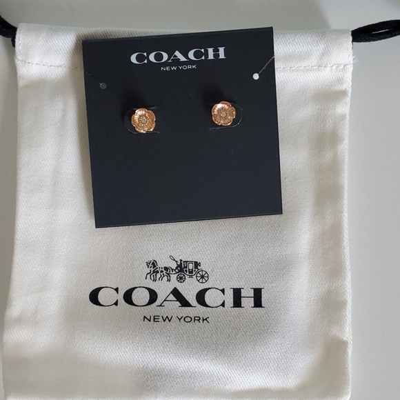 COACH Tea Rose Stud Earrings - Picture 1 of 2